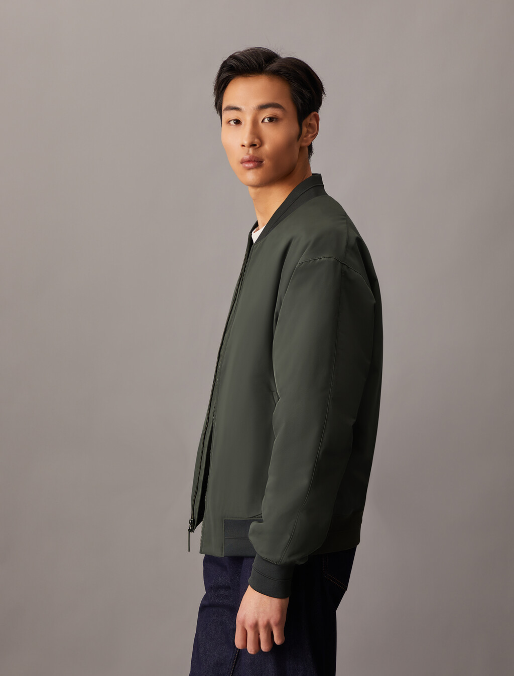 Hero Matte Classic Bomber Jacket, Beluga, hi-res
