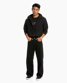 90S LOOSE BLACK ARCHIVAL JEANS, Washed Black, hi-res