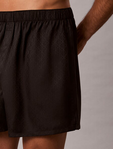 Satin Jacquard Pyjama Shorts, 19524 TEENIE DELUSTER EMBLEM+BLACK/ASHFORD GRAY, hi-res