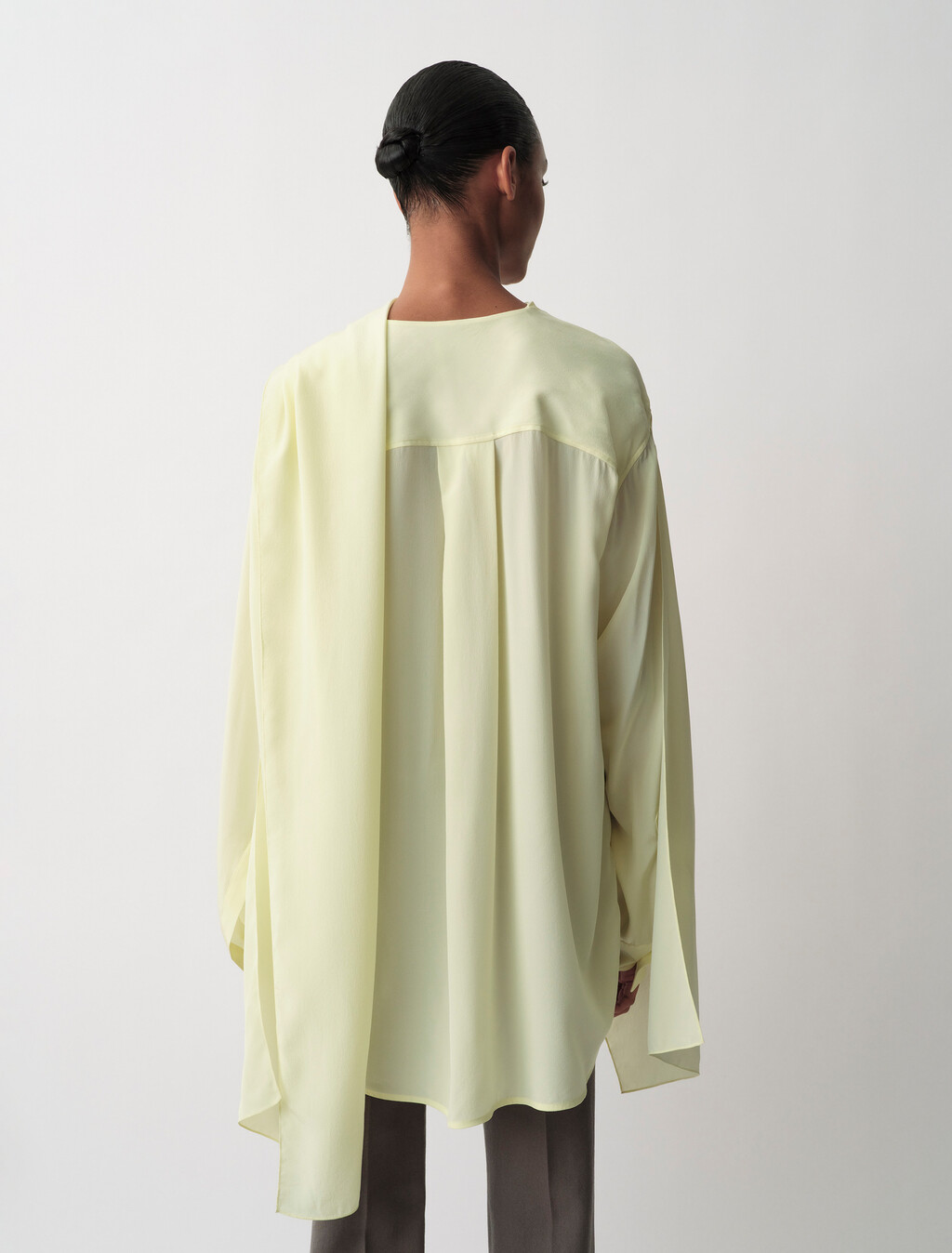 Kiki Draped Shirt, Lemon, hi-res