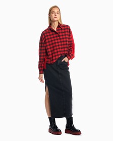 Oversized Plaid Block Shirt, Salsa Plaid, hi-res