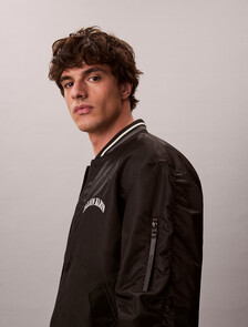 Varsity Logo Bomber Jacket, Black, hi-res