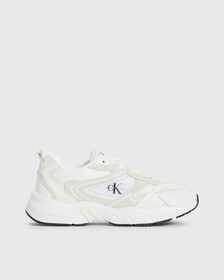 SUEDE AND MESH TRAINERS, White/Creamy White/Black, hi-res