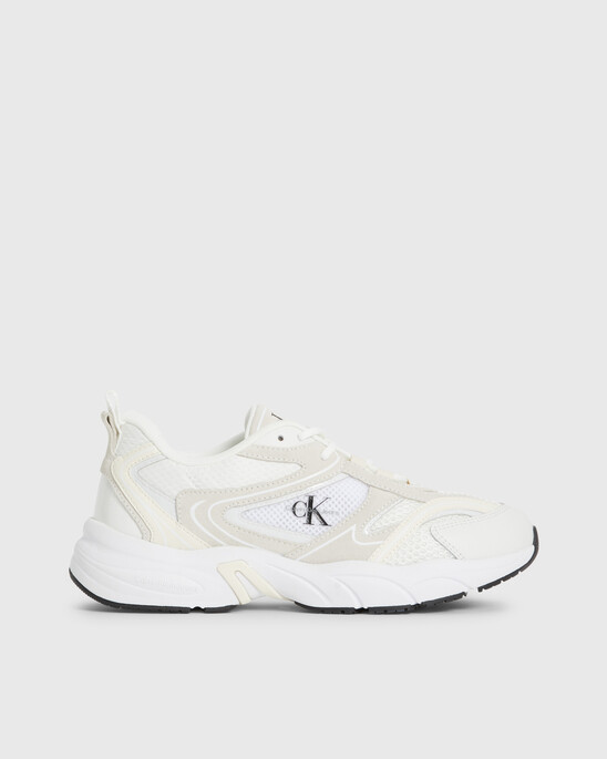 SUEDE AND MESH TRAINERS