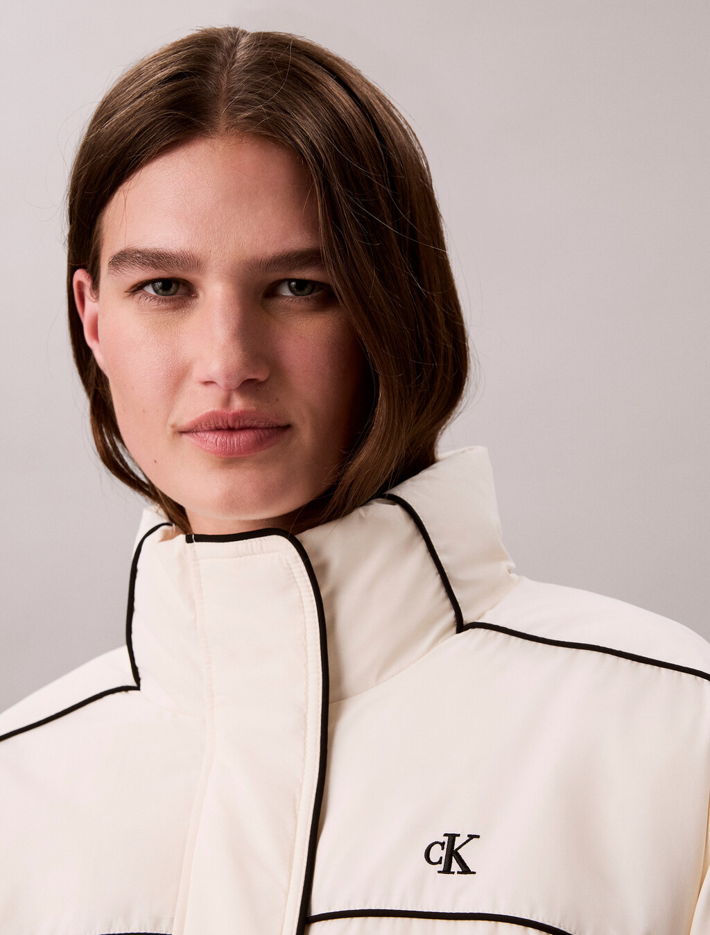Piped Down Jacket, Ivory, hi-res