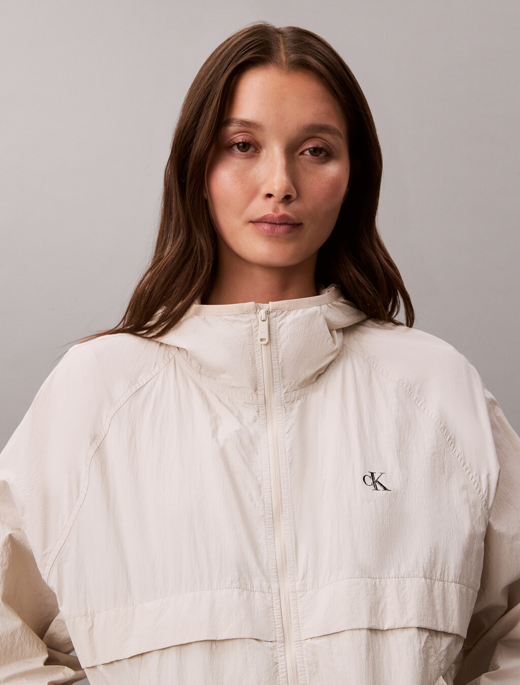 Packable Relaxed Windbreaker, Chalk, hi-res