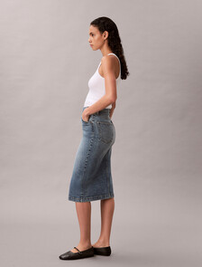 Front Zip Denim Skirt, VINTAGE ROAD, hi-res