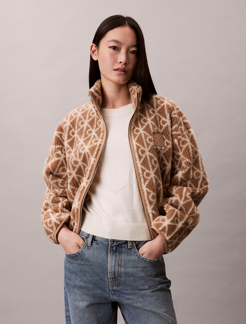 Emblem Sherpa Jacket, Amphora Combo, hi-res