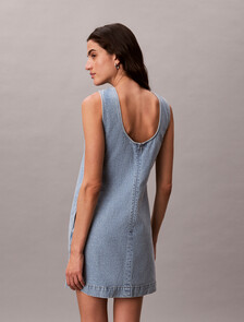 Denim Shift Dress, COASTAL LIGHT, hi-res