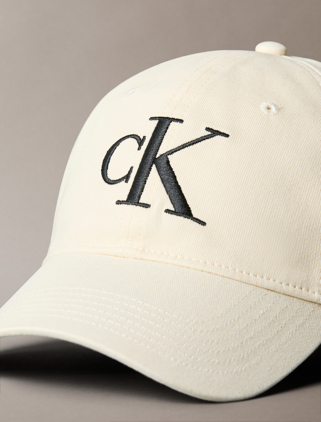 Large Monogram Embroidery Baseball Cap, Bone White, hi-res