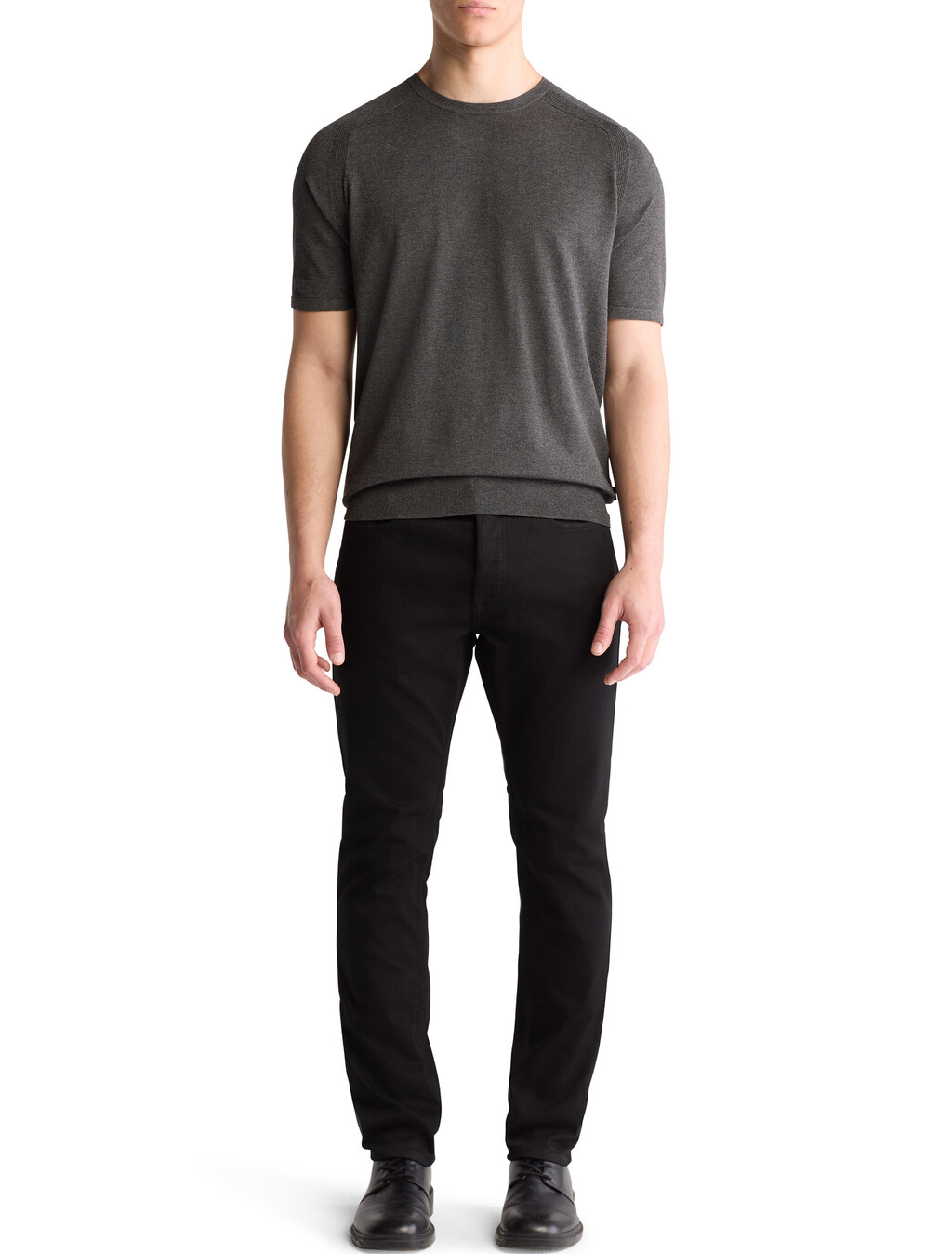 Tech Knit Crewneck Sweater T-Shirt, Gunmetal Htr, hi-res