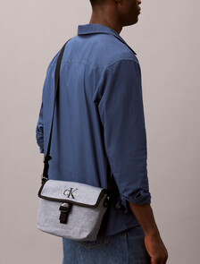 Bold Logo Nylon Small Flap Messenger, Gray Heather, hi-res