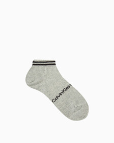 MEN'S LOGO LOW CUT SOCKS, DARK GREY BLK, hi-res