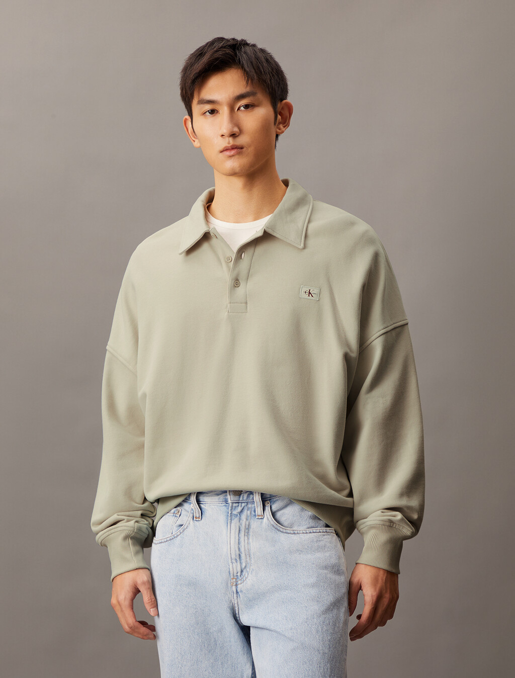 Relaxed Rugby Shirt, Moonbeam, hi-res