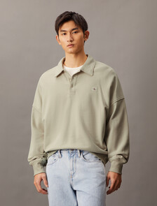 Relaxed Rugby Shirt, Moonbeam, hi-res