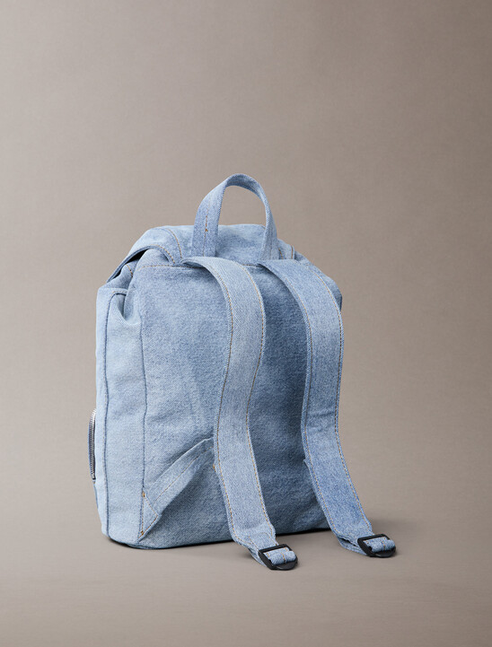 Denim Luna Mini Flap Backpack