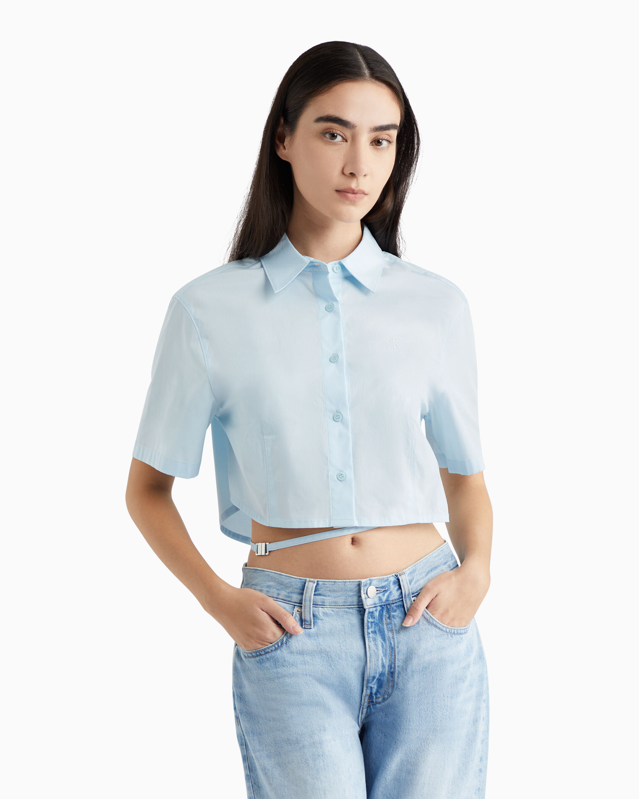 Calvin klein women's deals button up shirts
