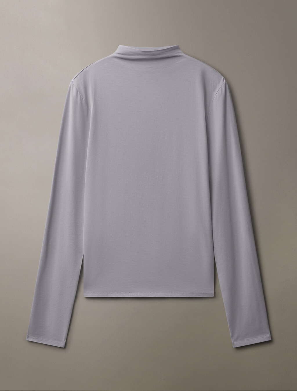 Mercerized Jersey Mock Neck T-Shirt, Lilac Gray, hi-res
