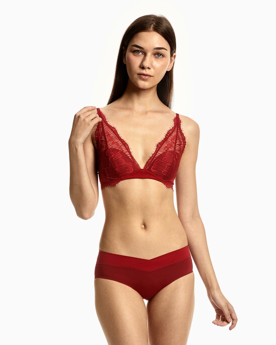 CK Black Linear Lace Lightly Lined Triangle Bra