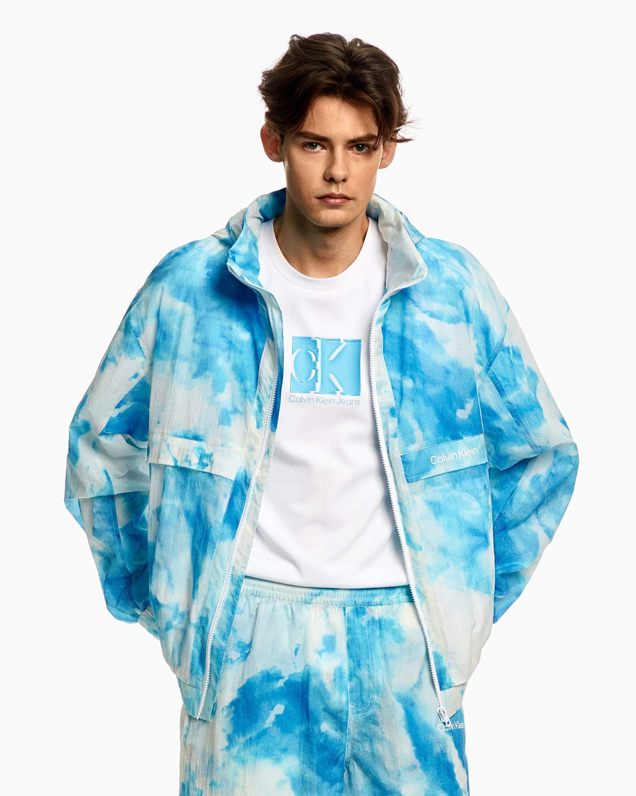 Cloud Print Nylon Windbreaker multi Calvin Klein Singapore