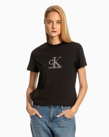 PEARLIZED MONOGRAM APPLIQUE TEE, Ck Black, hi-res