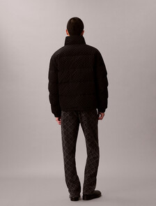 Allover Emblem Logo Reversible Puffer Jacket, Black, hi-res