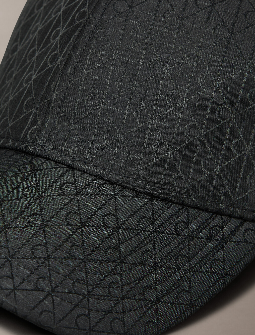 Ripstop Allover Monogram Logo Baseball Cap, Black, hi-res