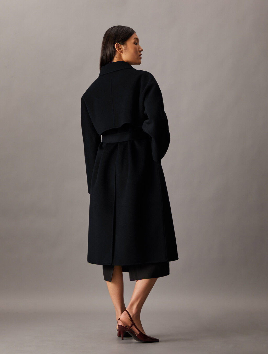 Hero Double Face Wool Blend Trench Coat, Black, hi-res