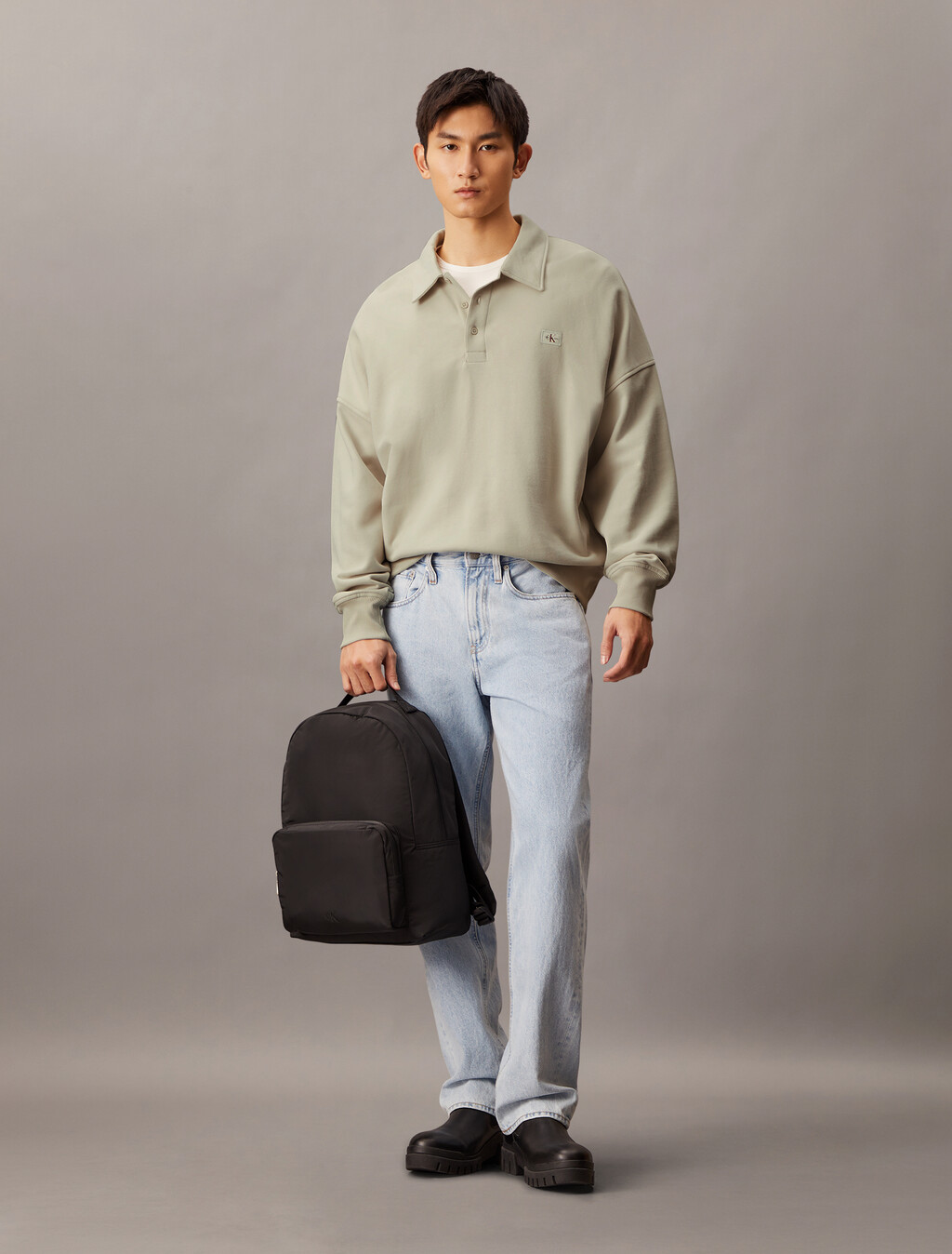 Relaxed Rugby Shirt, Moonbeam, hi-res