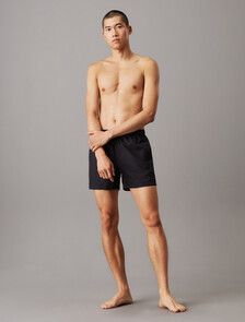 Medium Drawstring Swim Shorts - Logo Embroidery, Pvh Black, hi-res