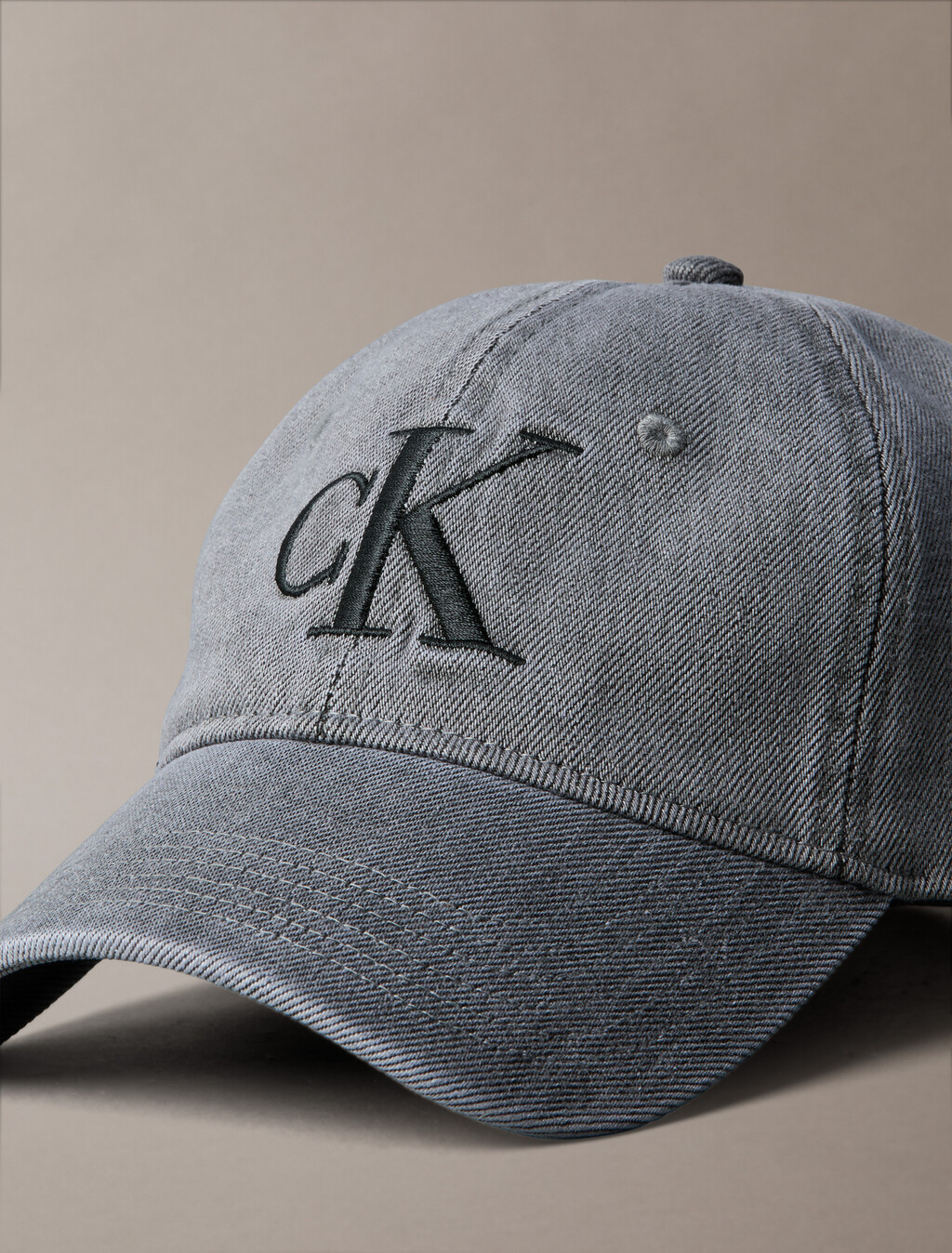 Large Monogram Denim Baseball Cap, DARK GREY, hi-res
