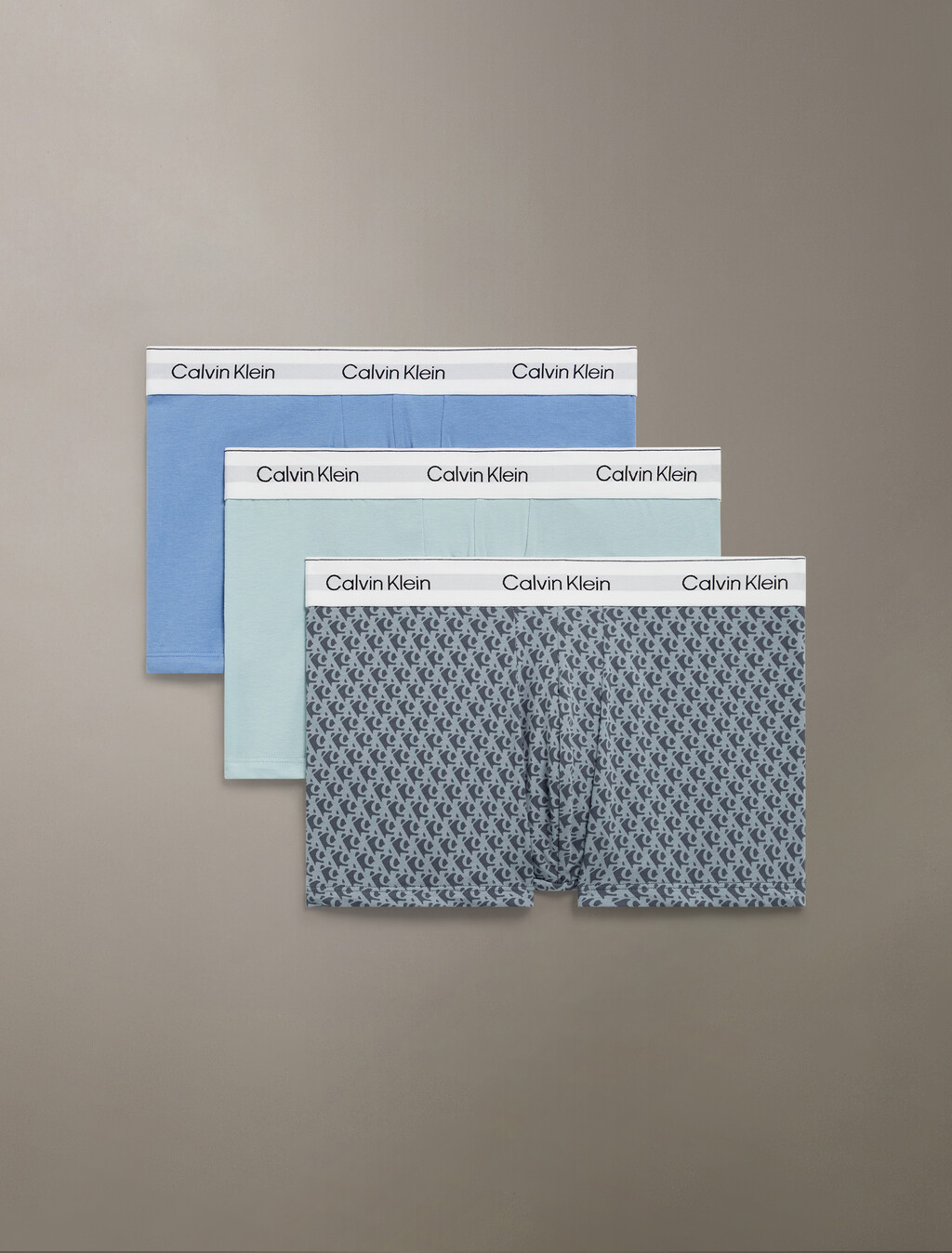 Icon Cotton Stretch Trunks 3 Pack, glacier/ plush monogram vintage indigo/sterling bl, hi-res