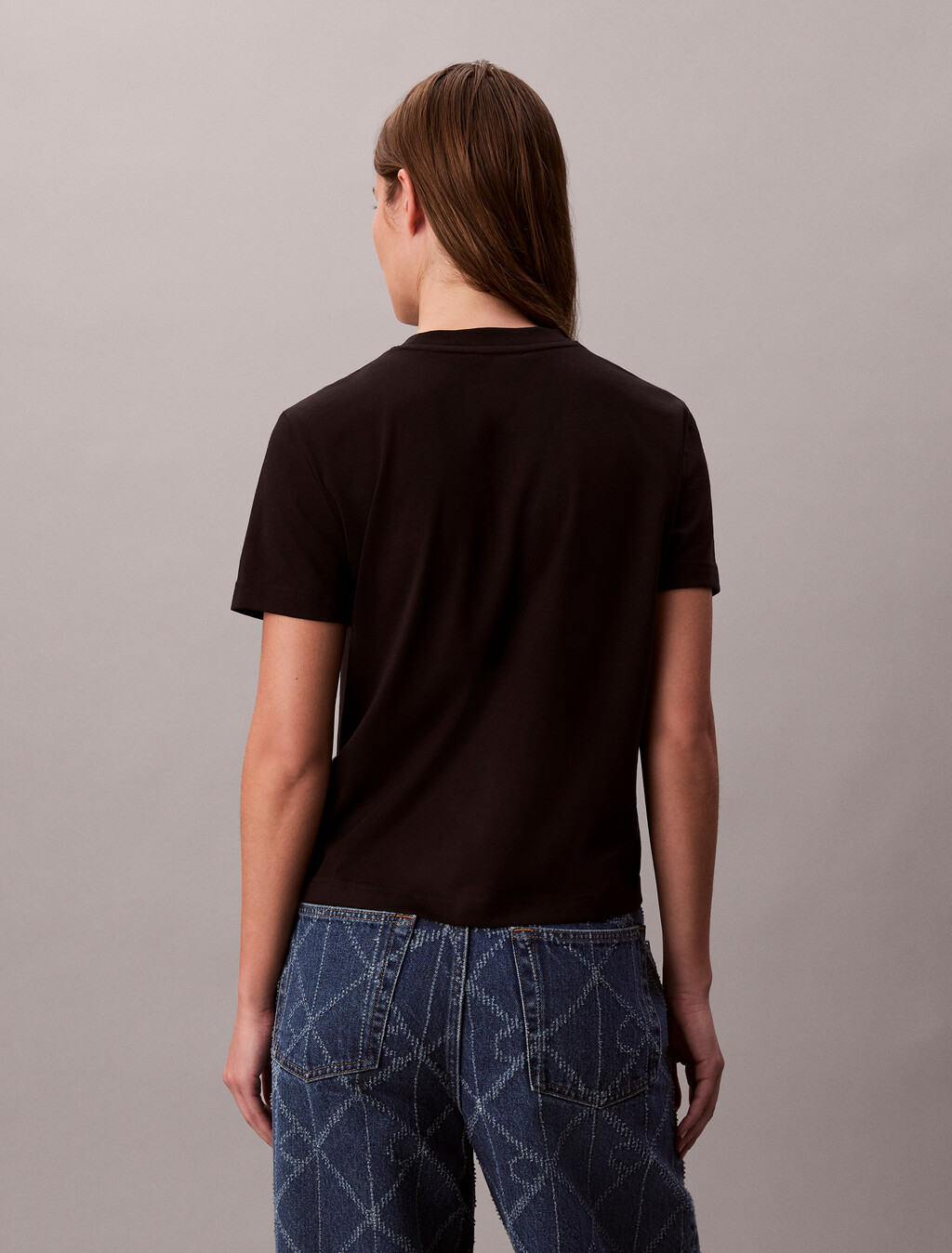 Script Logo Graphic Slim T-Shirt, Black, hi-res