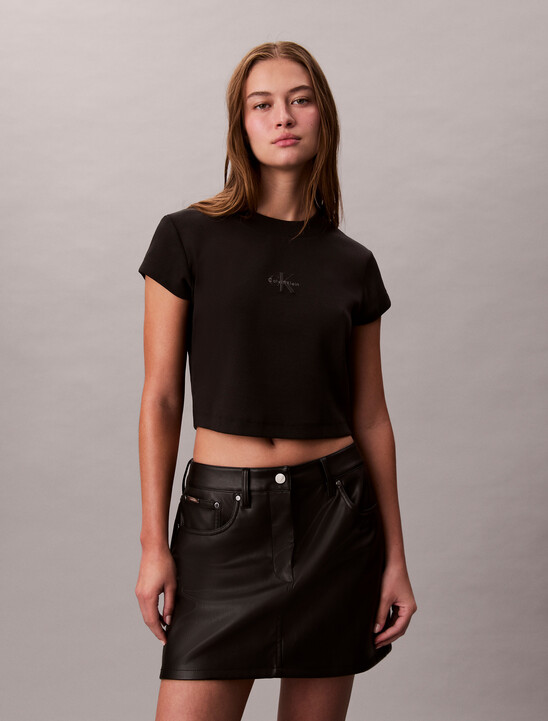 Slim Cropped Monogram T-shirt