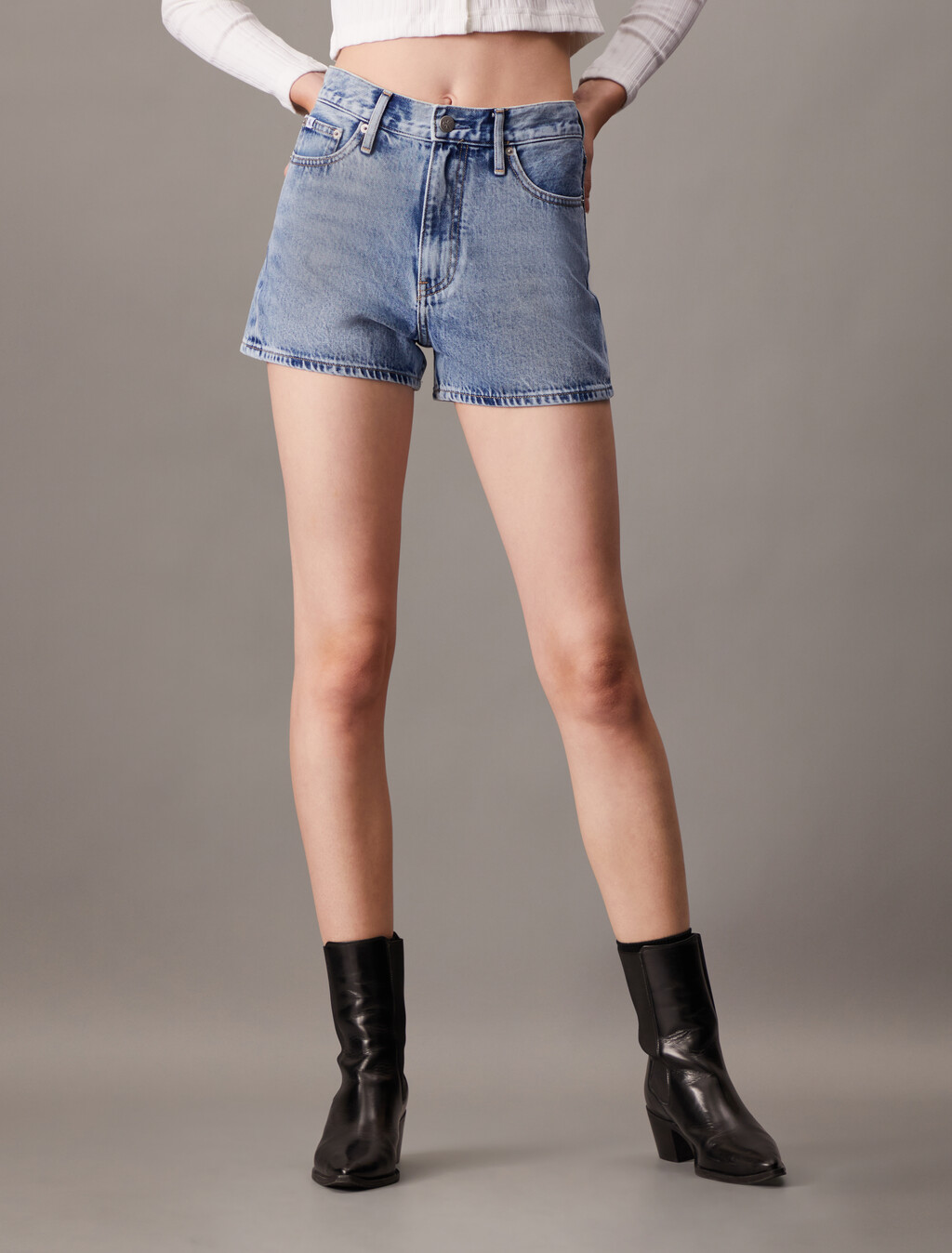 Eco Cool High Rise Denim Shorts, Denim Light, hi-res