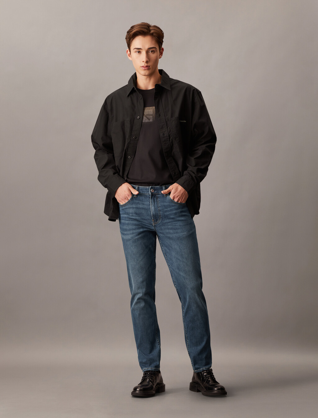 37.5 Bi-Stretch Body Taper Jeans, Denim Dark, hi-res