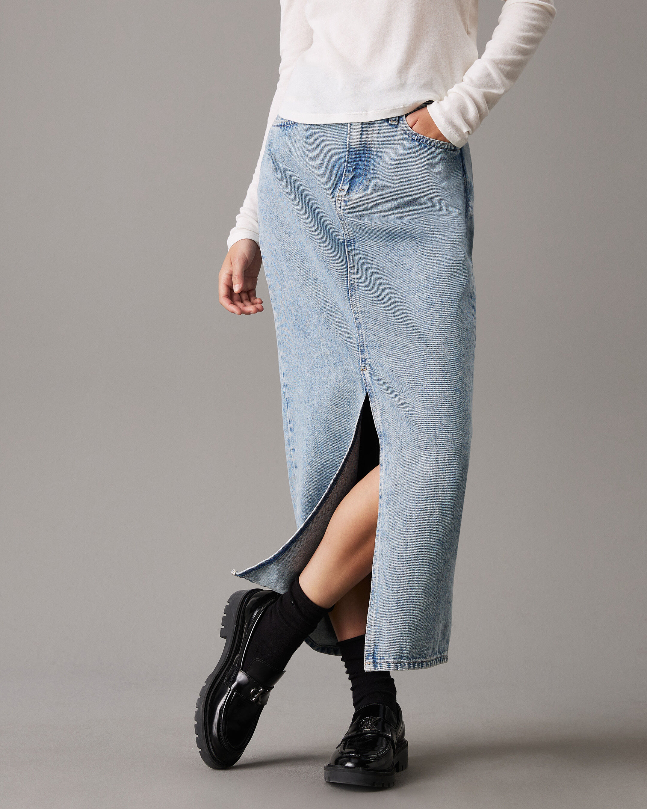 ★ ★ Women's Maxi Denim Skirt J224054 1AA J22405 Women's Maxi Denim Skirt J224054 1AA J22405 Womens Maxi