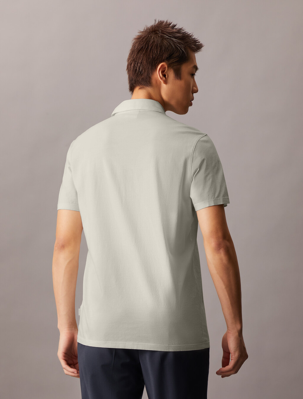Double Mercerized Cotton Short Sleeve Polo, Vaporous Gray, hi-res