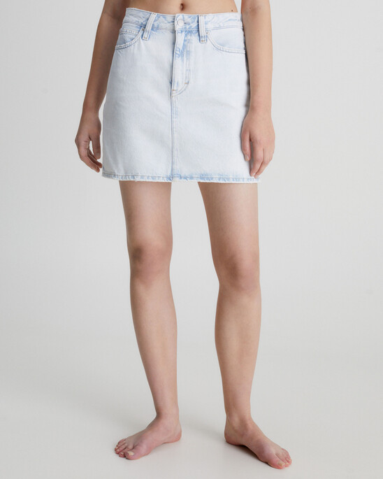 High Rise Denim Mini Skirt