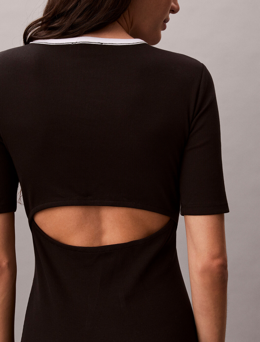 Rib Knit Baby Fit Mini Dress, Black, hi-res