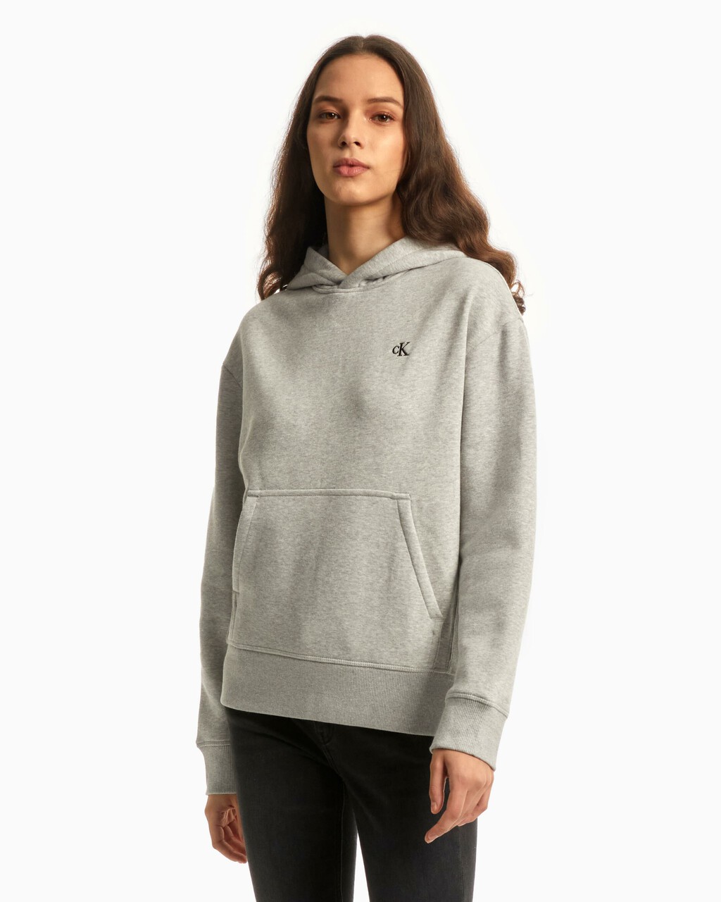 Archive Monogram Fleece Hoodie, grey