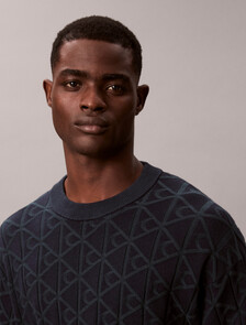 Allover Emblem Logo Relaxed Jumper, Magical Forest, hi-res