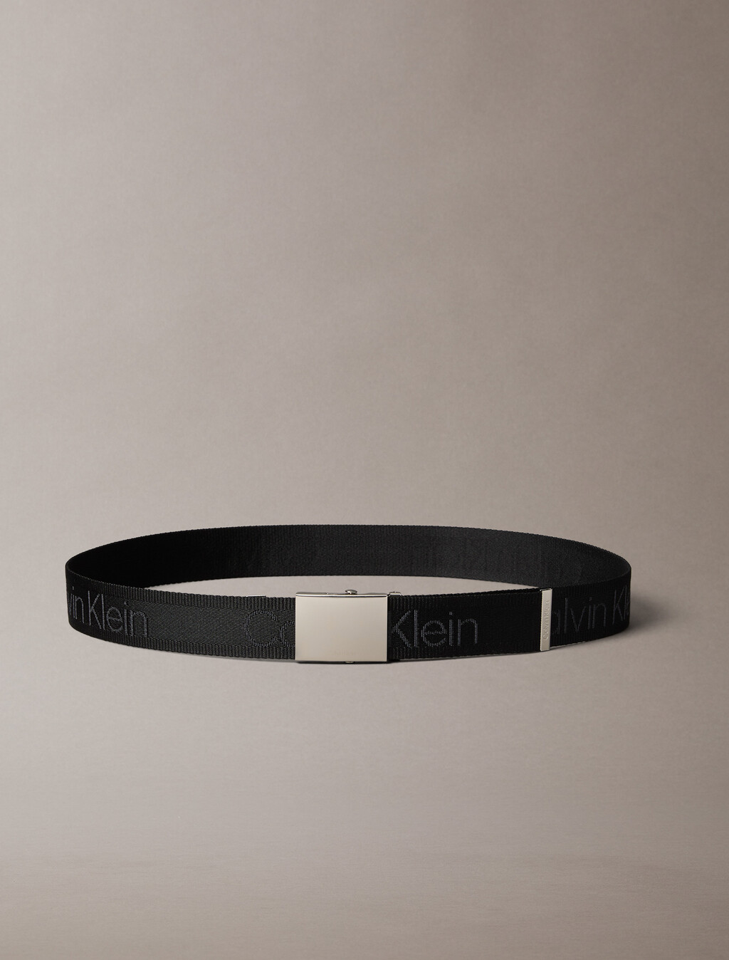 Logo Jacquard Plaque Buckle Belt, Black / Pewter, hi-res