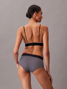 Triangle Bralette - Graphic Monogram Microfibre Stretch, MINI STEPPING LOGO BRIGHT PEACH, hi-res