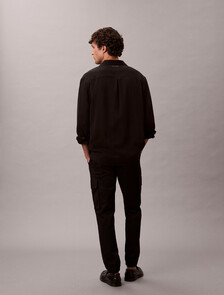 Skinny Twill Cargo Pants, Black, hi-res