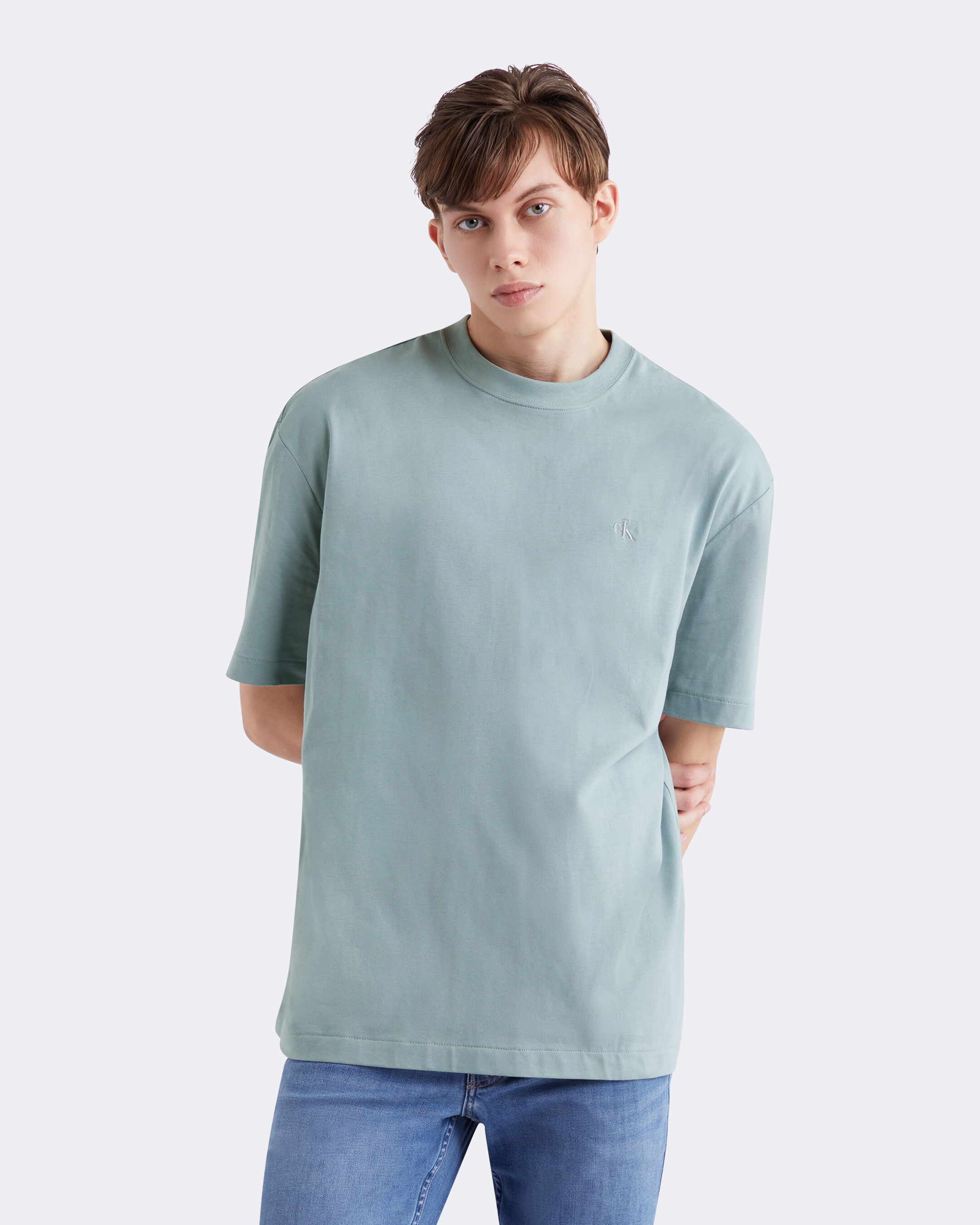 Men's denim t shirt hot sale