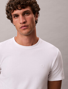 Stretch Cotton Slim Tee, Bright White, hi-res