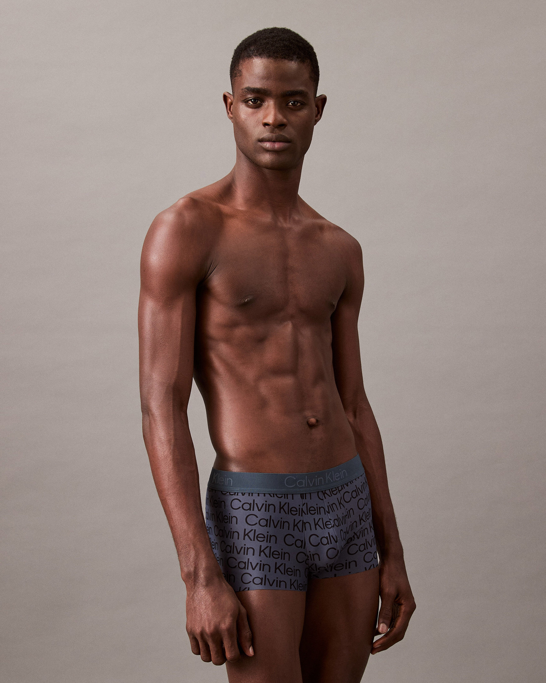 CK Black Print Low Rise Trunk blue Calvin Klein Singapore