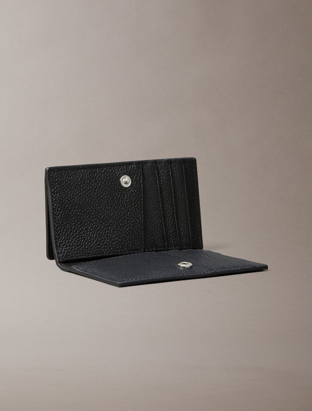 CK Emblem Leather Cardholder, Black, hi-res