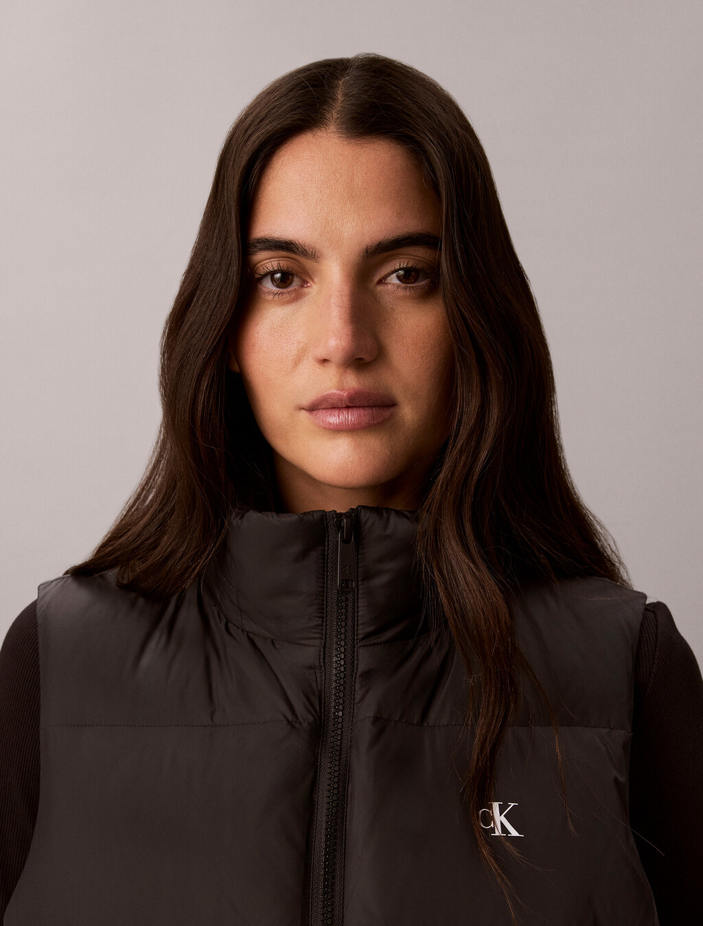 Essential Short Down Puffer Vest, Black, hi-res